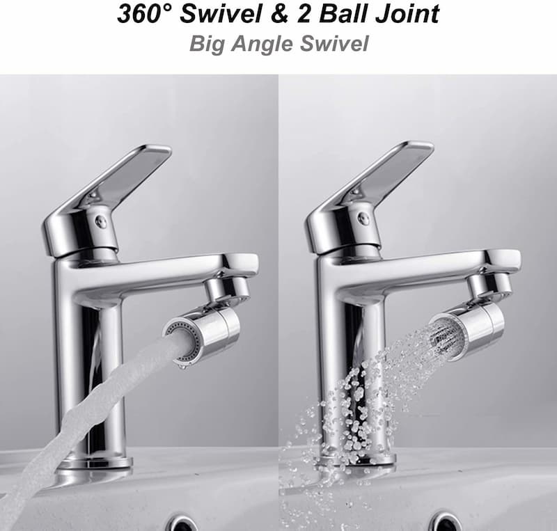 Swivel big rotation dual mode aerator 